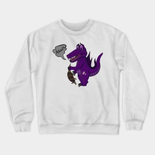 Cute Funny Purple Crocodile With Armadillo Crewneck Sweatshirt